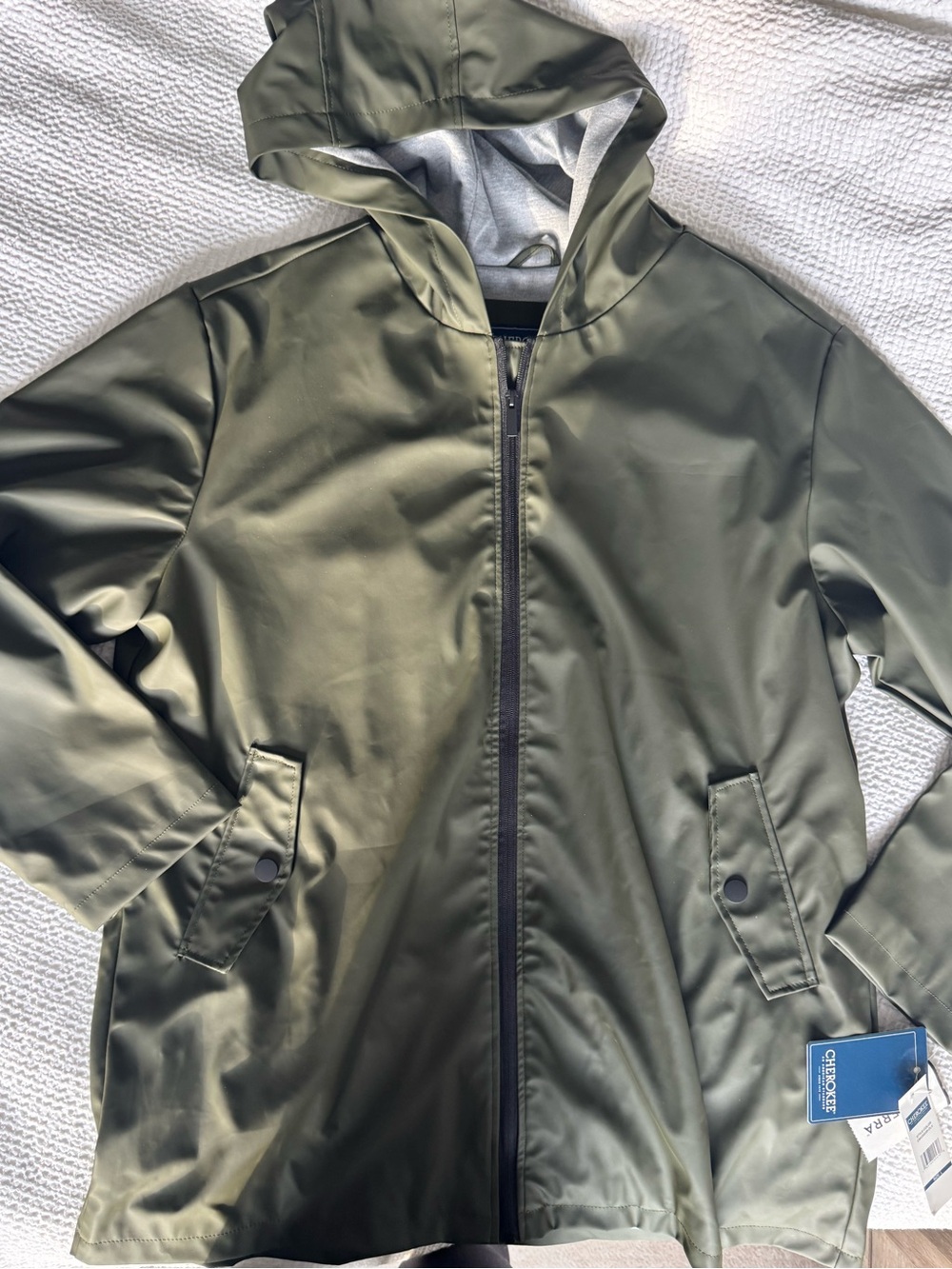 Cherokee Olive Green Hooded Raincoat